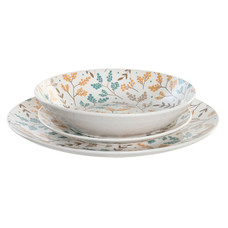 VAJILLA SET 18 PORCELANA 26,5X26,5X2,6 FLORAL