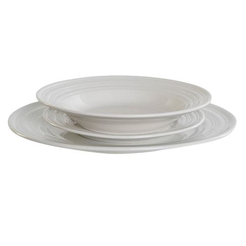 VAJILLA SET 18 PORCELANA 27X27X2 BLANCO