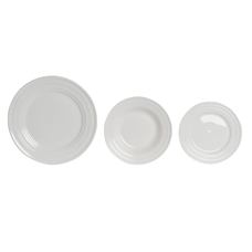 VAJILLA SET 18 PORCELANA 27X27X2 BLANCO