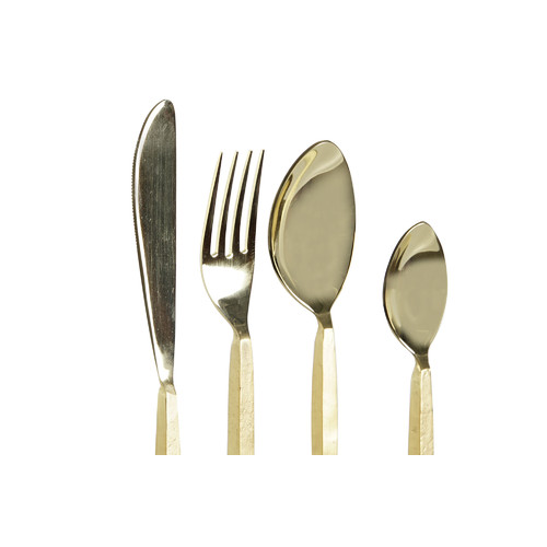 CUBERTERIA SET 16 INOX 4,5X1,5X21 RELIEVE DORADO