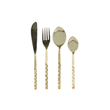 CUBERTERIA SET 16 INOX 4,5X1,5X21 RELIEVE DORADO
