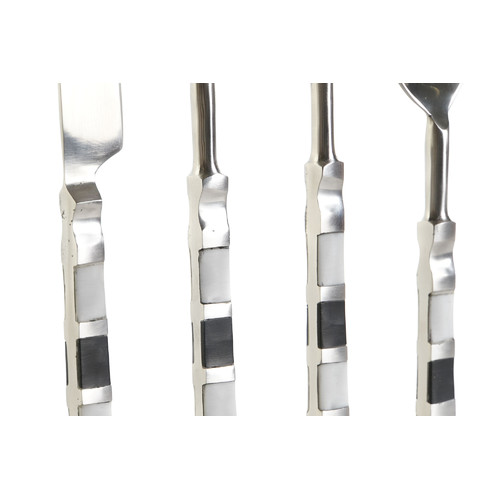 CUBERTERIA SET 16 INOX RESINA 4,5X1,5X22 PLATEADO