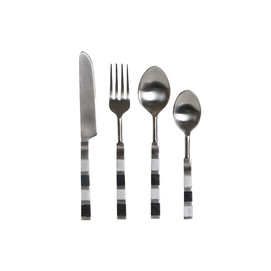 CUBERTERIA SET 16 INOX RESINA 4,5X1,5X22 PLATEADO