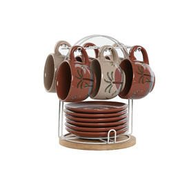 CAFE SET 6 DOLOMITE METAL 20X18X20 180 ML CALIMA