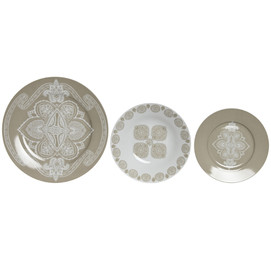 VAJILLA SET 18 PORCELANA 27X27X2 DELHI BEIGE