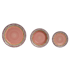 VAJILLA SET 18 GRES 27X27X2 ROSA