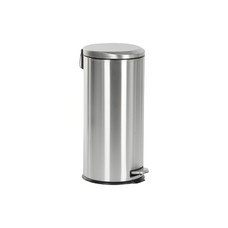 PAPELERA INOX PP 29,5X29,5X62,5 30L, MATE PLATEADO