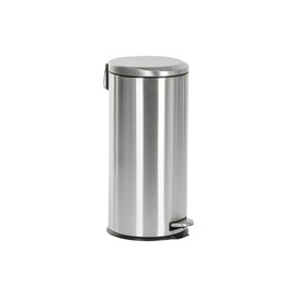 PAPELERA INOX PP 29,5X29,5X62,5 30L, MATE PLATEADO