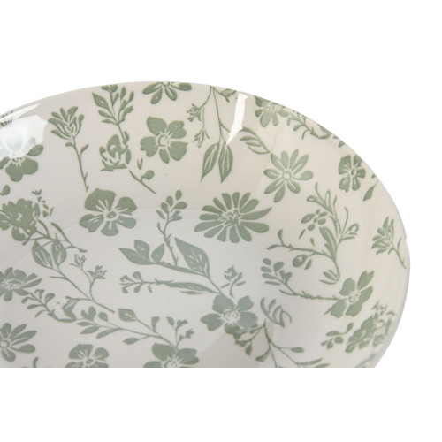 VAJILLA SET 18 PORCELANA 27X27X2 FLORAL VERDE