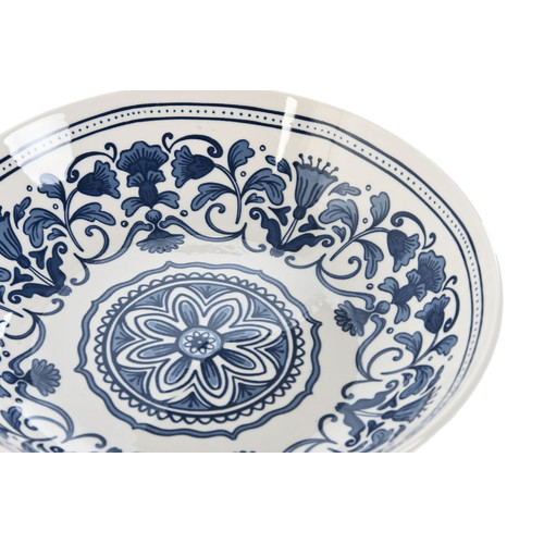 VAJILLA SET 18 PORCELANA 27X27X2 ETNICA AZUL