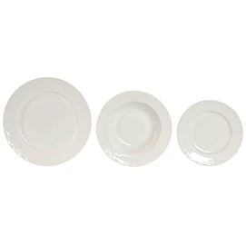 VAJILLA SET 18 PORCELANA 27X27X2 CLASICA BLANCO