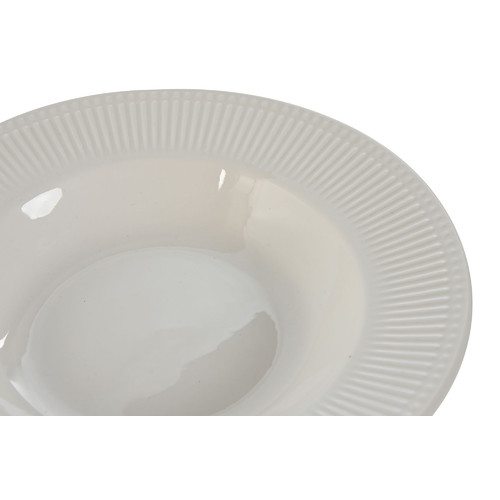 VAJILLA SET 18 PORCELANA 27X27X2 RAYAS BLANCO