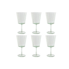 COPA SET 6 CRISTAL 9X9X17,8 380ML BURBUJAS VERDE