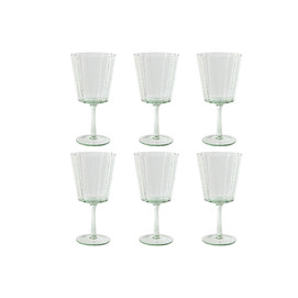 COPA SET 6 CRISTAL 9X9X17,8 380ML BURBUJAS VERDE