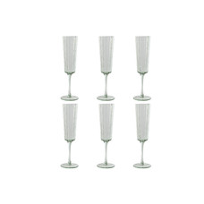 COPA SET 6 CRISTAL 6X6X23,7 230ML BURBUJAS VERDE