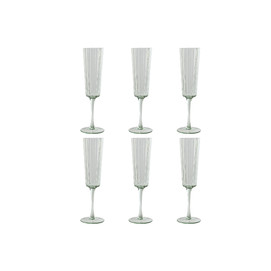 COPA SET 6 CRISTAL 6X6X23,7 230ML BURBUJAS VERDE