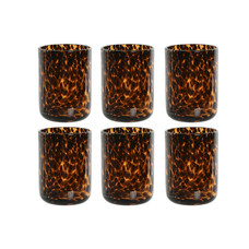 VASO SET 6 CRISTAL 8X8X11 320ML VINTAGE MARRON