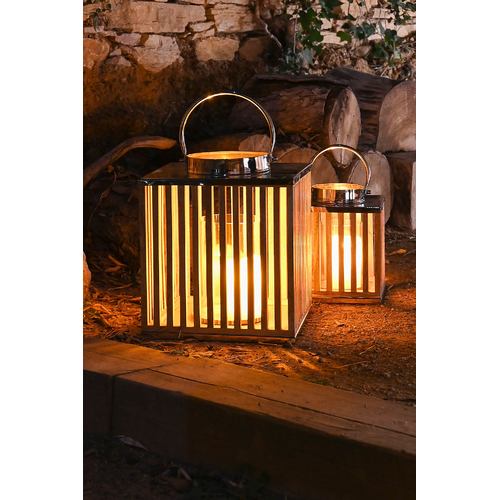 PORTAVELA MANGO CRISTAL 31X31X35 NATURAL MARRON