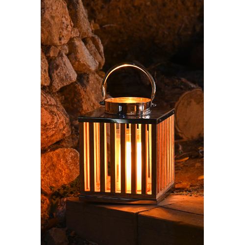 PORTAVELA MANGO CRISTAL 21X21X25 NATURAL MARRON