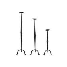 PORTAVELA SET 3 METAL 26X26X107 NEGRO