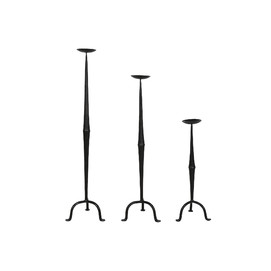 PORTAVELA SET 3 METAL 26X26X107 NEGRO