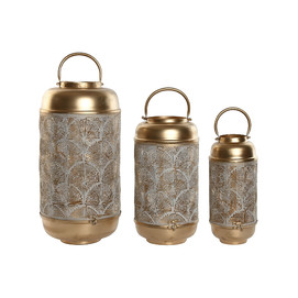 PORTAVELA SET 3 METAL 25X25X49 39CM\/33CM DORADO