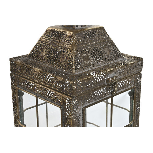 FAROLA SET 2 METAL CRISTAL 26X26X53 17,5X41
