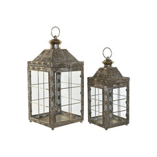 FAROLA SET 2 METAL CRISTAL 26X26X53 17,5X41 FAROLA SET 2 METAL CRISTAL 26X26X53 17,5X41