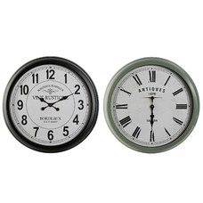 RELOJ PARED METAL CRISTAL 70,5X9,5X70,5 2 SURT.
