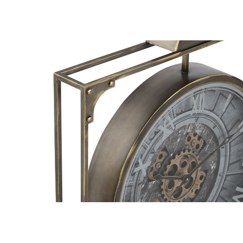 RELOJ PARED HIERRO CRISTAL 60X9X80 ENVEJECIDO