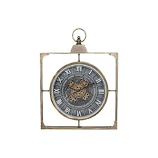 RELOJ PARED HIERRO CRISTAL 60X9X80 ENVEJECIDO