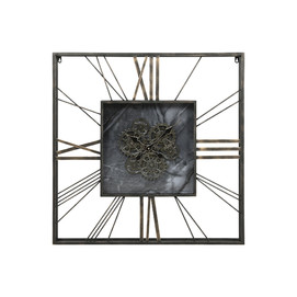 RELOJ PARED METAL CRISTAL 80X8X80 DORADO