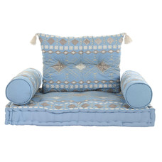 SILLON SET 4 ALGODON 90X50X55 DESGASTADO AZUL