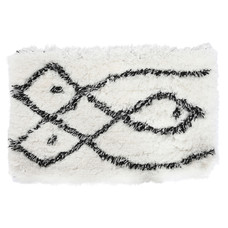 ALFOMBRA POLIESTER 60X90X5 1500 GSM ROMBOS BLANCO