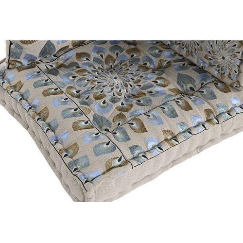 SILLON SET 4 ALGODON 150X76X20 DOBLE AZUL