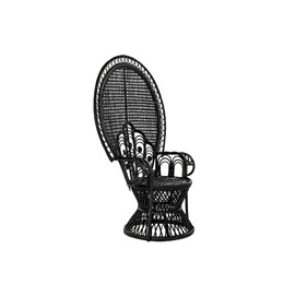 SILLON RATAN POLIESTER 96X66X140 NEGRO