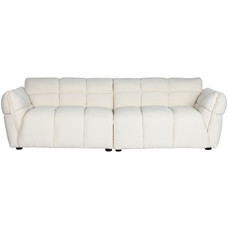 SOFA POLIESTER MADERA 260X108X82 BUCLE BLANCO