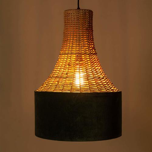 Natural fiber lamp Anael green