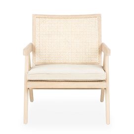 Oak and rattan armchair Mayla