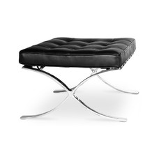 Ottoman BARNA (T), acero inoxidable, similpiel negra Ottoman BARNA (T), acero inoxidable, similpiel negra