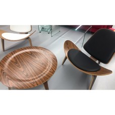 Sillón NORDIC (R), palo rosa, similpiel negra