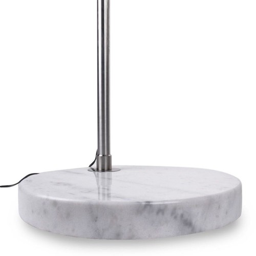 Lámpara AR, pie salón,cromada, base mármol blanco