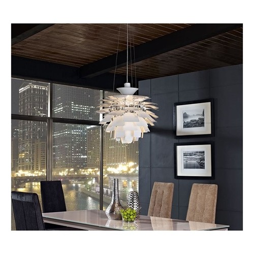 Lámpara ARTIC, aluminio, blanca, 60 cms. de diámetro