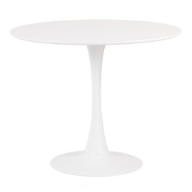 Mesa TUL (SU), base de metal, tapa lacada blanca, 90 cms de diámetro