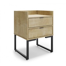 Mesita de noche TOKYO, multiusos, metal negro, 2 cajones, MDP natura Mesita de noche TOKYO, multiusos, metal negro, 2 cajones, MDP natura