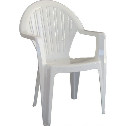 Sillón VITO, monoblock, apilable, blanco