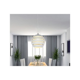 Lámpara CEPHEY, colgante, aluminio, color blanco