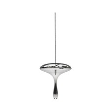 Lámpara HERDA H365, colgante, metal, cristal plateado