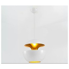 Lámpara URSULA, colgante, metal, blanco-dorado