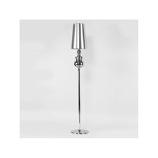 Lámpara LOUVRE, pie salón, cromada, pantalla plata